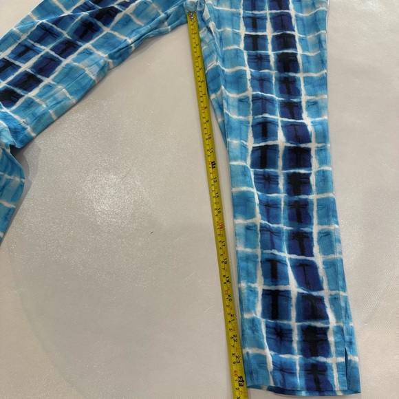 Lafayette 148 NY Blue and White Checkered Straight Leg Stanton Pants in size 2 - Picture 6 of 8